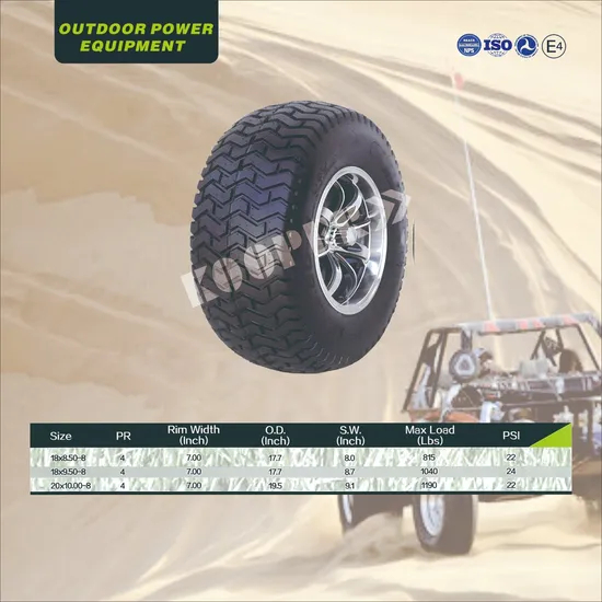 Neumáticos para remolque de cortacésped 11x4.00-5 13x5.00-6 13x6.50-6 15x6.00-6 16x6.50-8 16x7.50-8 18x6.50-8 18x8.50-8 18x9.50-8 20x8.00-8 20x10.00-8 20x8.00-10